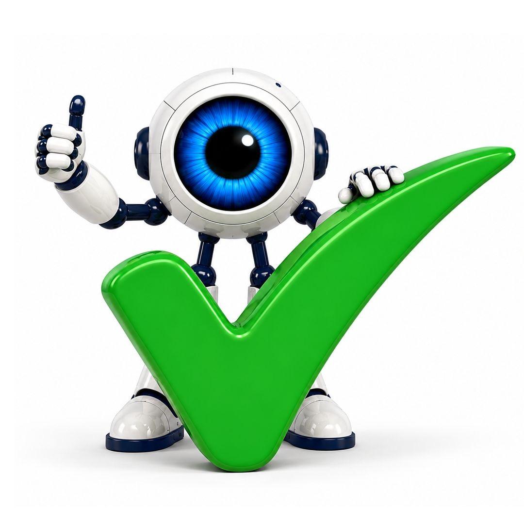 KAI, the AI compliance assistant, giving a thumbs up beside a green tick